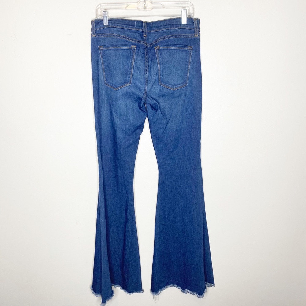 Free People Super Flare Boho Chic Raw Hem Jeans 30 - Picture 5 of 10